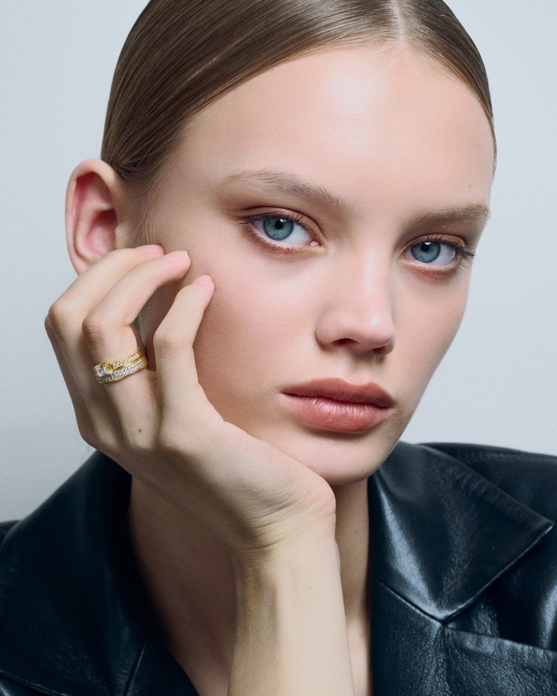 Ring double sopra pavé emerald 3