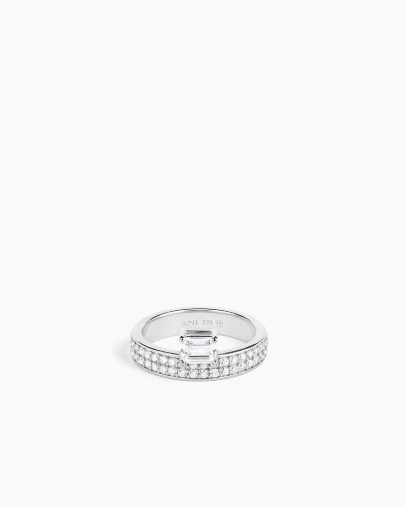 Ring double sopra pavé emerald 2
