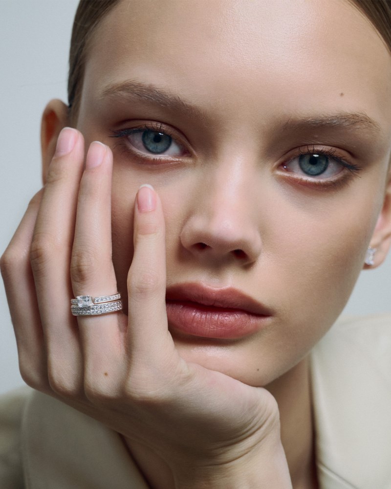Ring double sopra pavé emerald 3