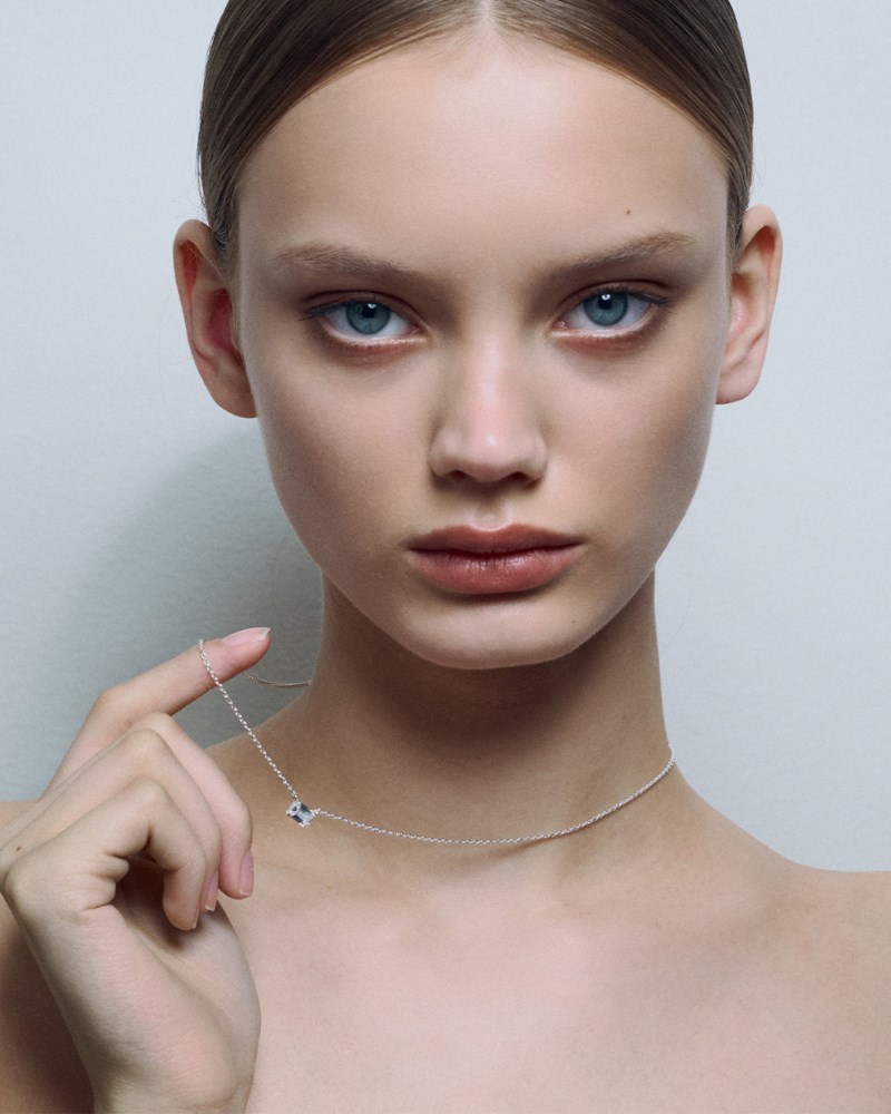 Halsband emerald chain necklace förgyllt silver 4