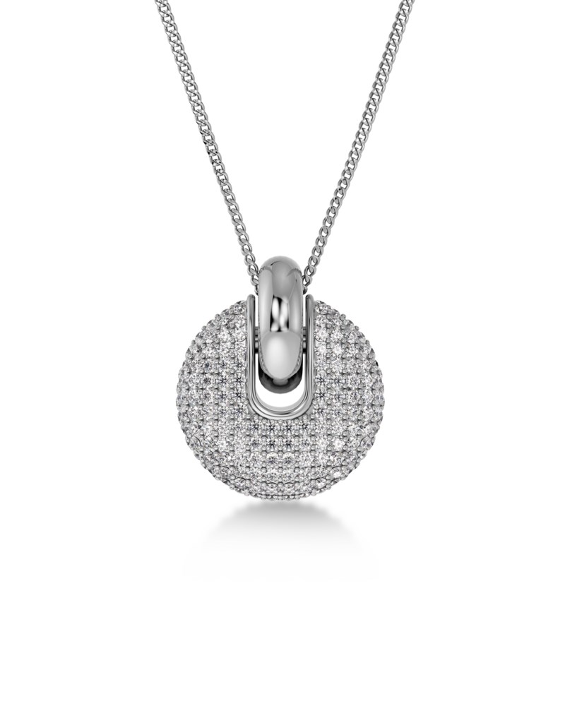 Halsband wi25 bisque pavé necklace silver 2