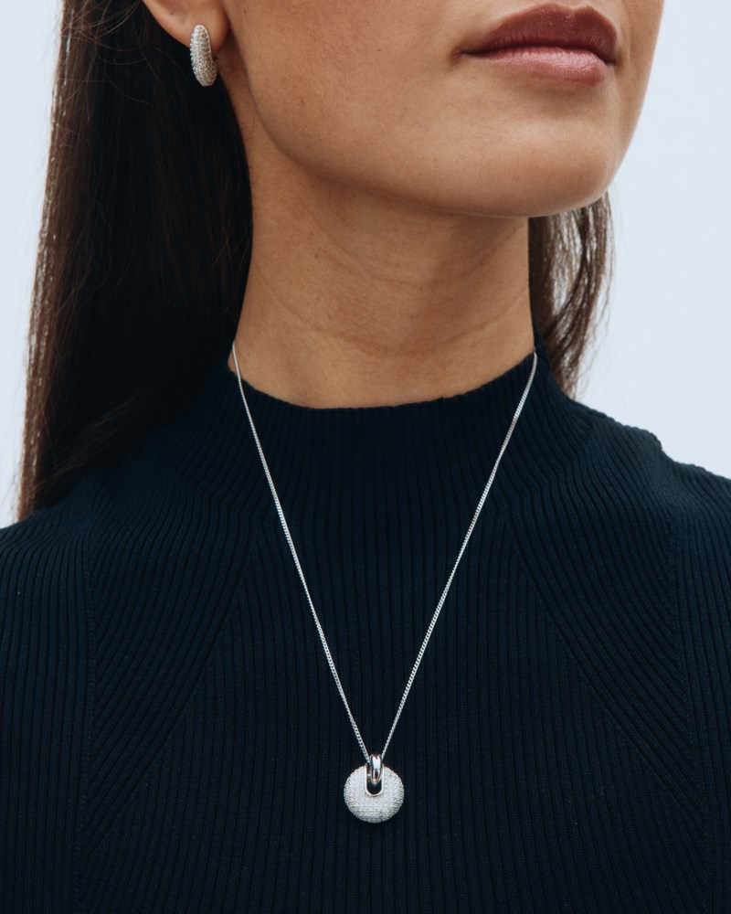 Halsband wi25 bisque pavé necklace silver 3
