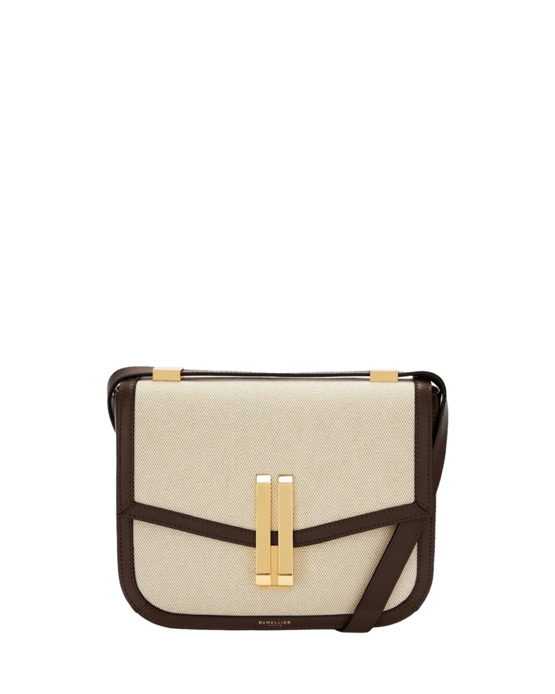 SALT PEPPER canvas & Mocha smooth leather
