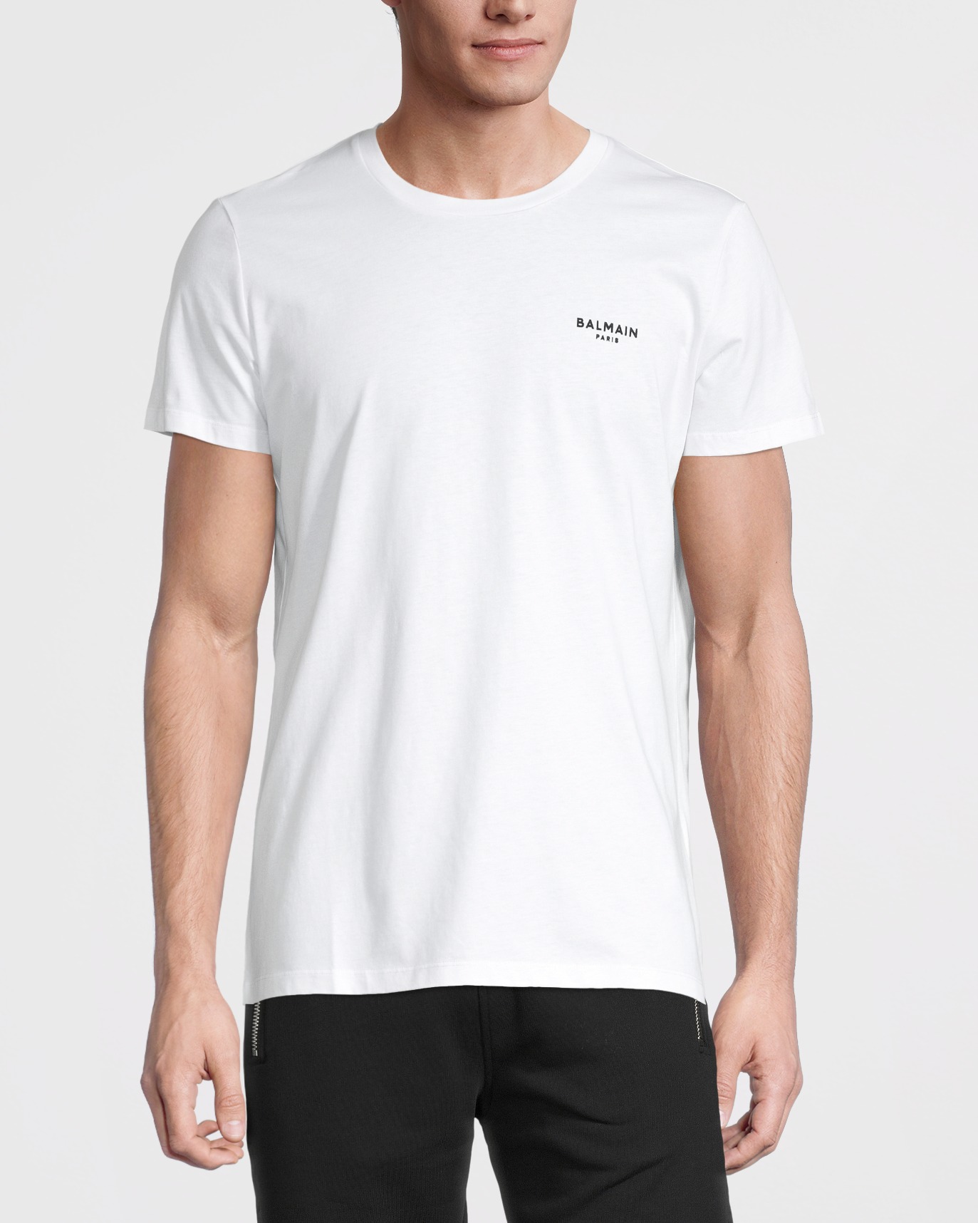 T-shirt med liten balmain-logga vit 