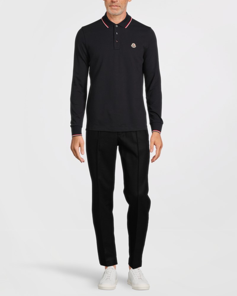 Långärmad piké maglia vit 2