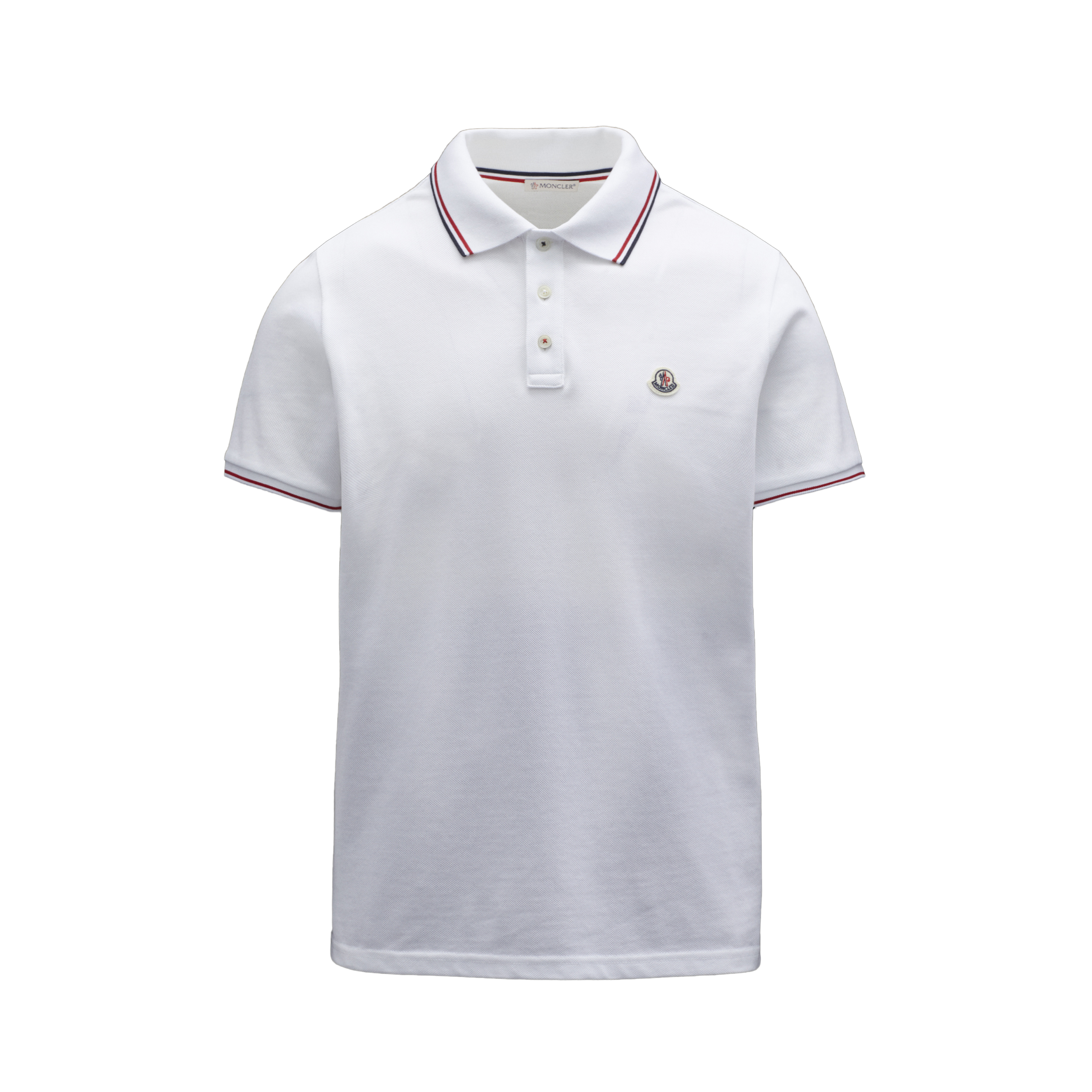 Moncler Kortarmad pike logo vit NK