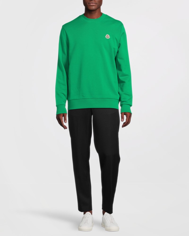 Sweatshirt logo patch grön 2