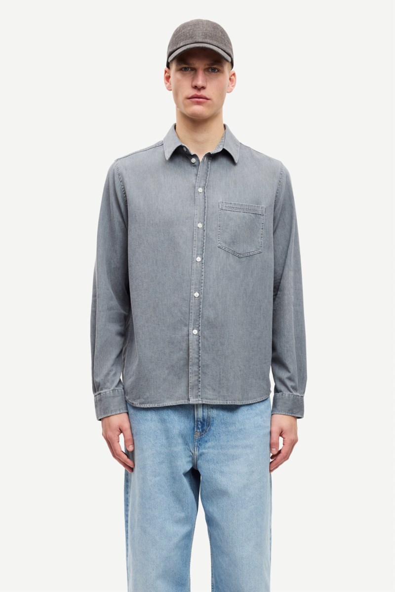 Skjorta saryan p light grey chambray 2