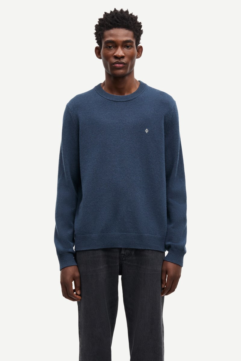 Stickad tröja sapatrik midnight navy 2