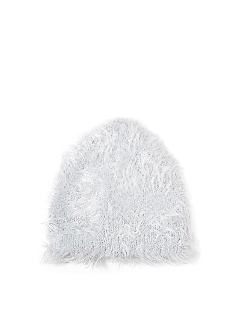 Mössa faux fur light grey 3