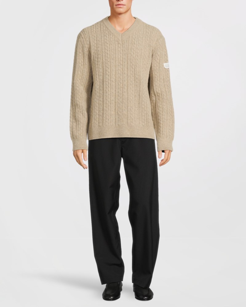 Tröja v-neck beige 2