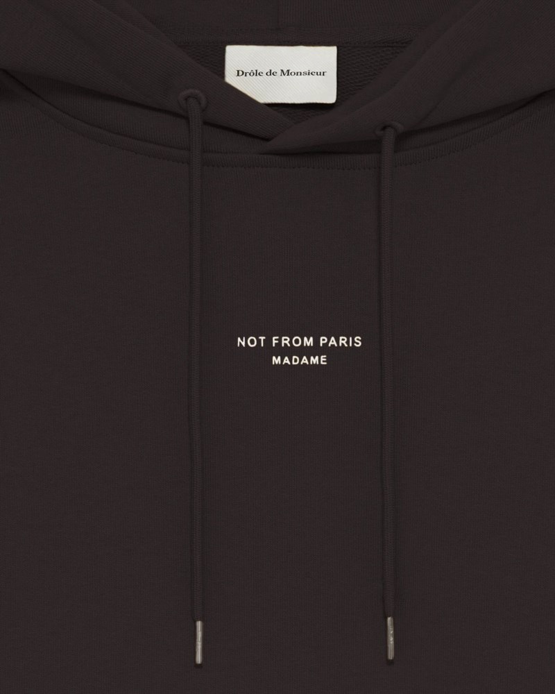 Hoodie slogan classique dark brown 2
