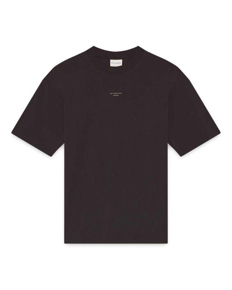 T-shirt slogan classique dark brown 1