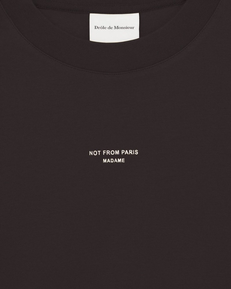 T-shirt slogan classique dark brown 2