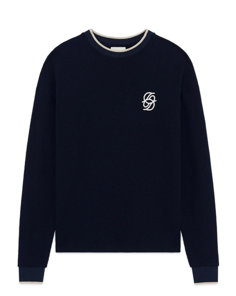 T-shirt waffle l/s navy 1