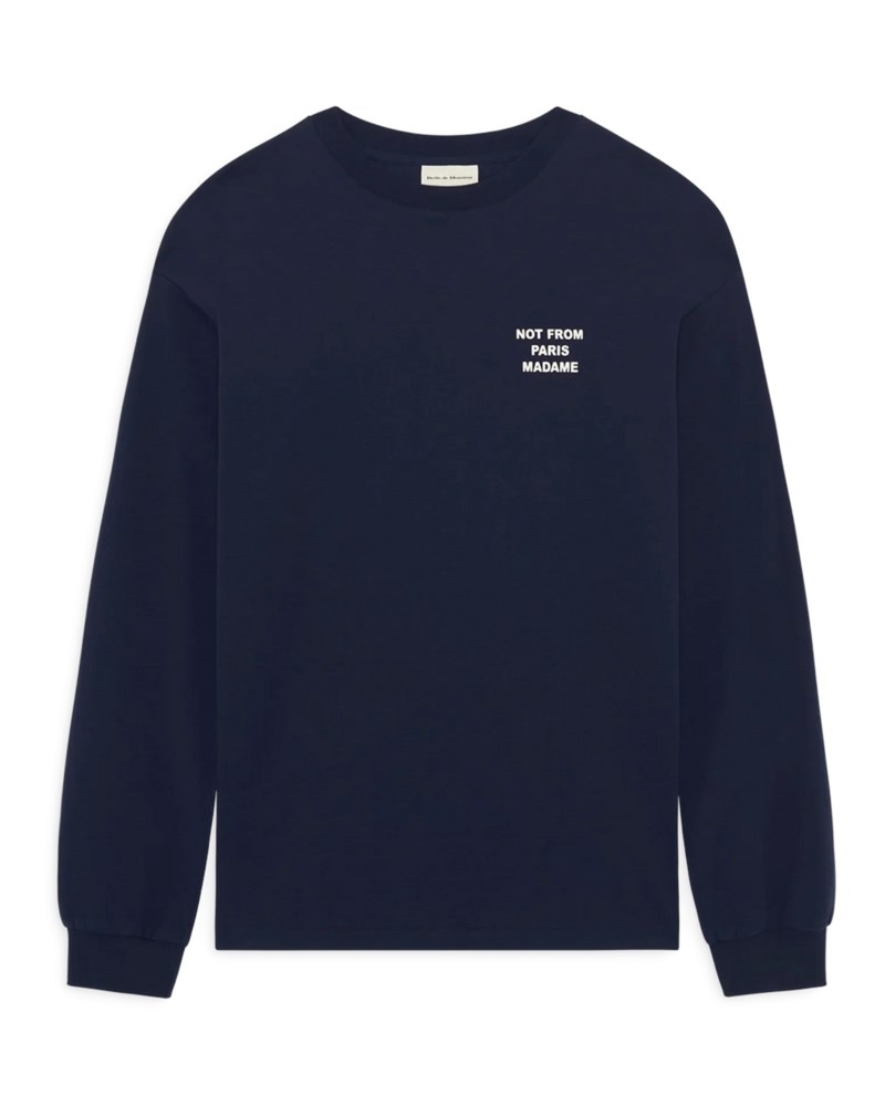 T-shirt slogan l/s navy 1