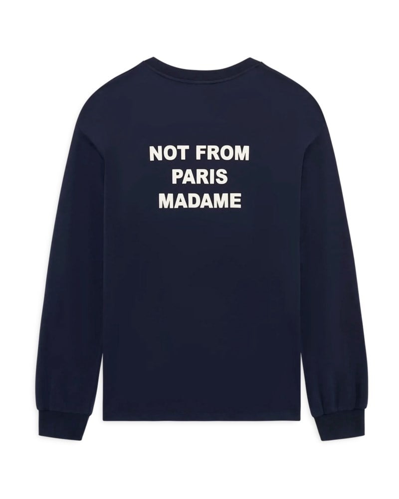 T-shirt slogan l/s navy 3