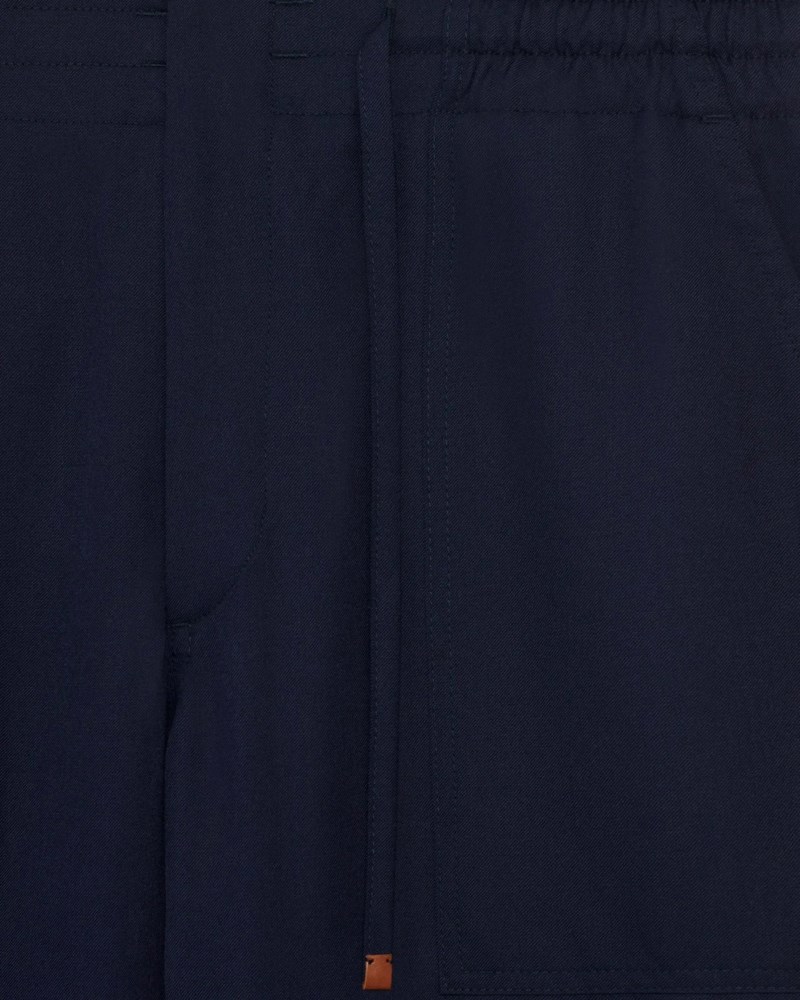Byxa elastiquè laine navy 2