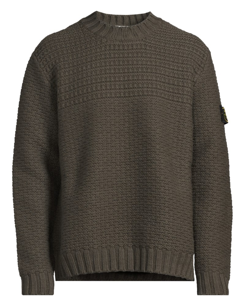 Stickad tröja mock neck pearl grey 1