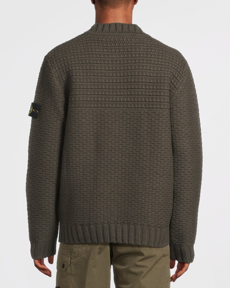 Stickad tröja mock neck pearl grey 4
