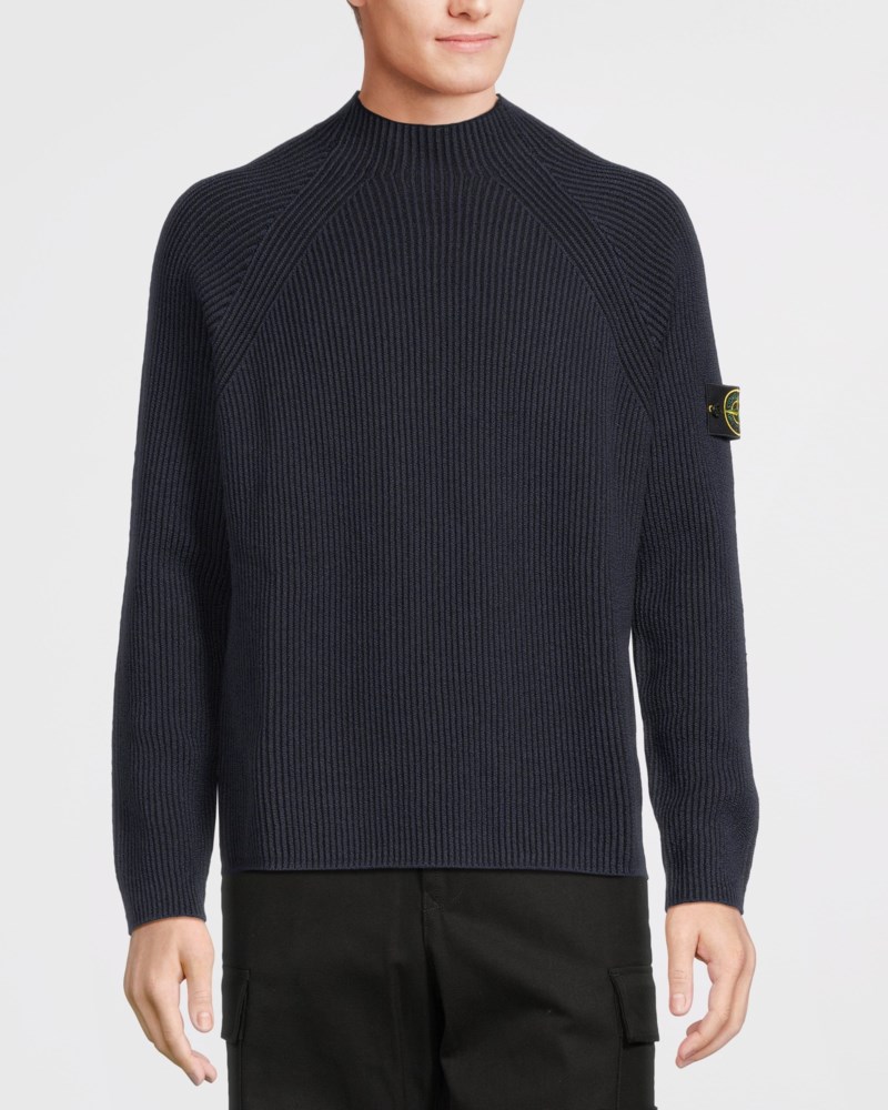 Stickad tröja vanisé navy blue 2