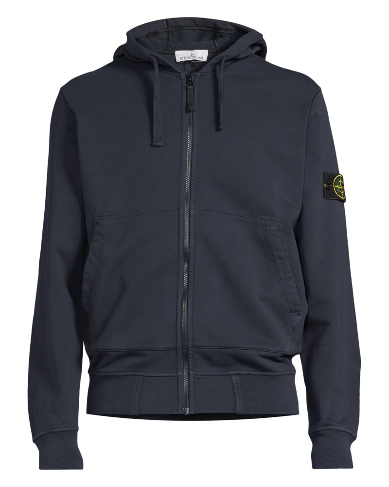 Hoodie cotton fleece navy blue 1