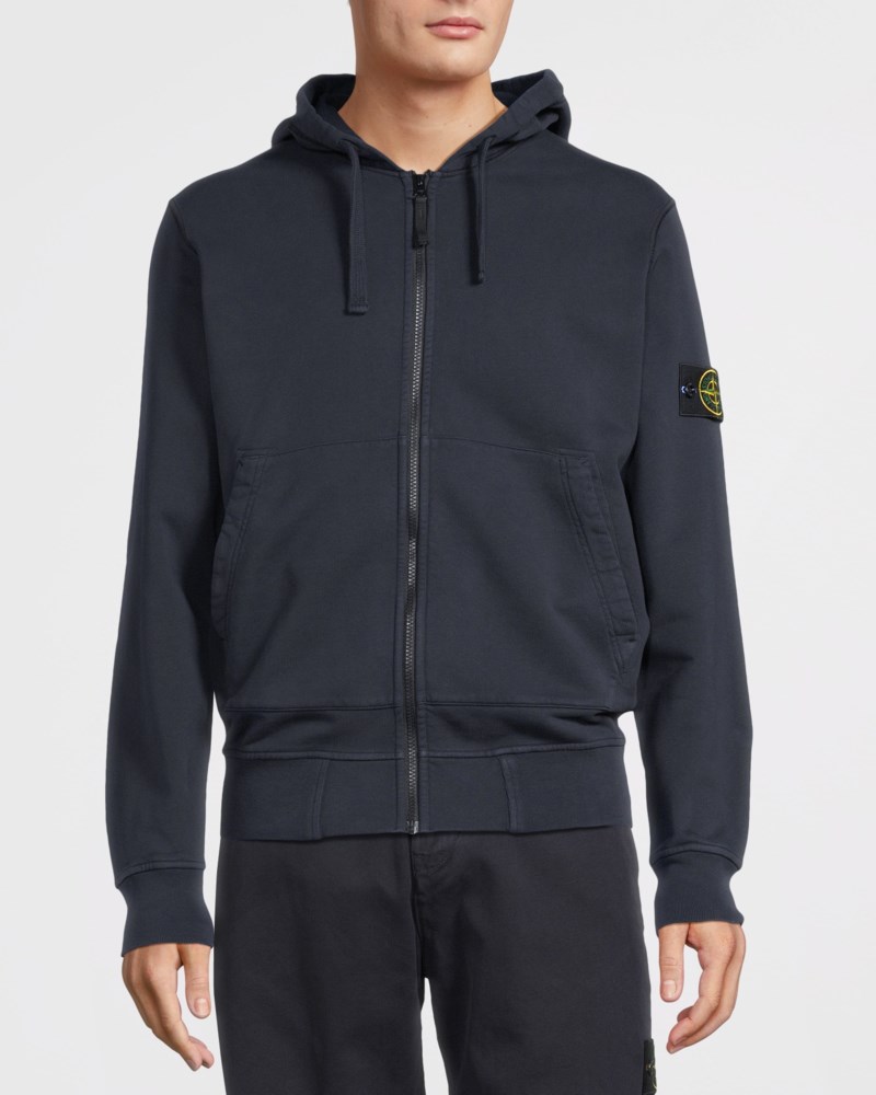 Hoodie cotton fleece navy blue 2