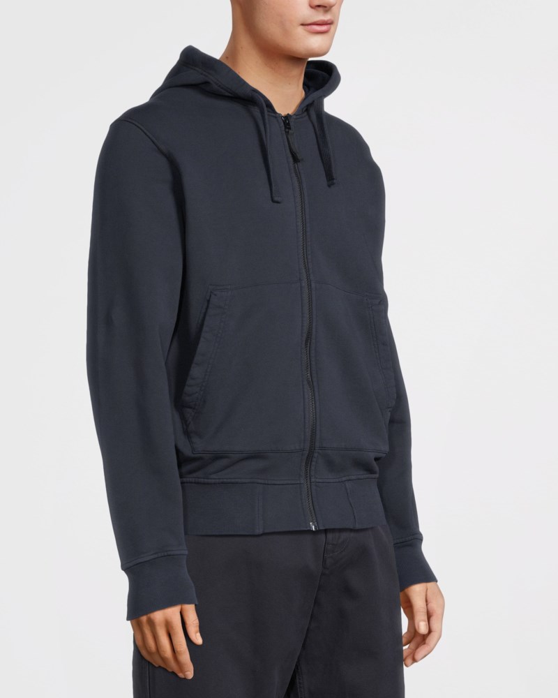 Hoodie cotton fleece navy blue 3