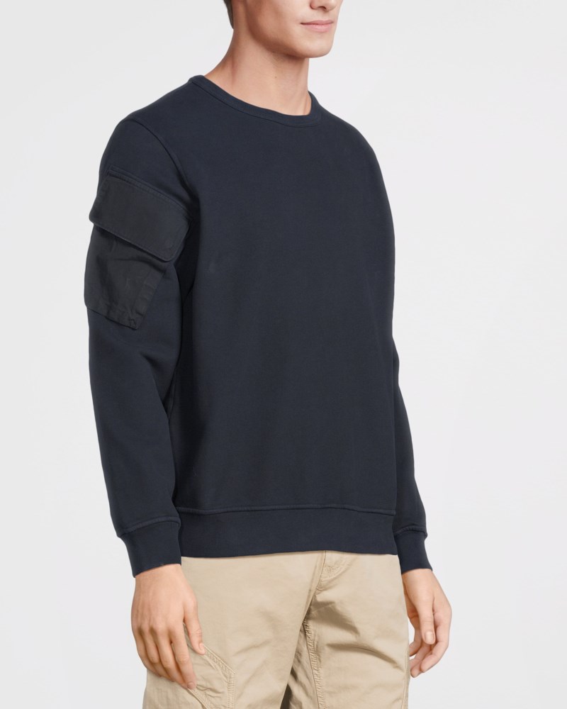 Sweatshirt brushed cotton fleece navy blue 3