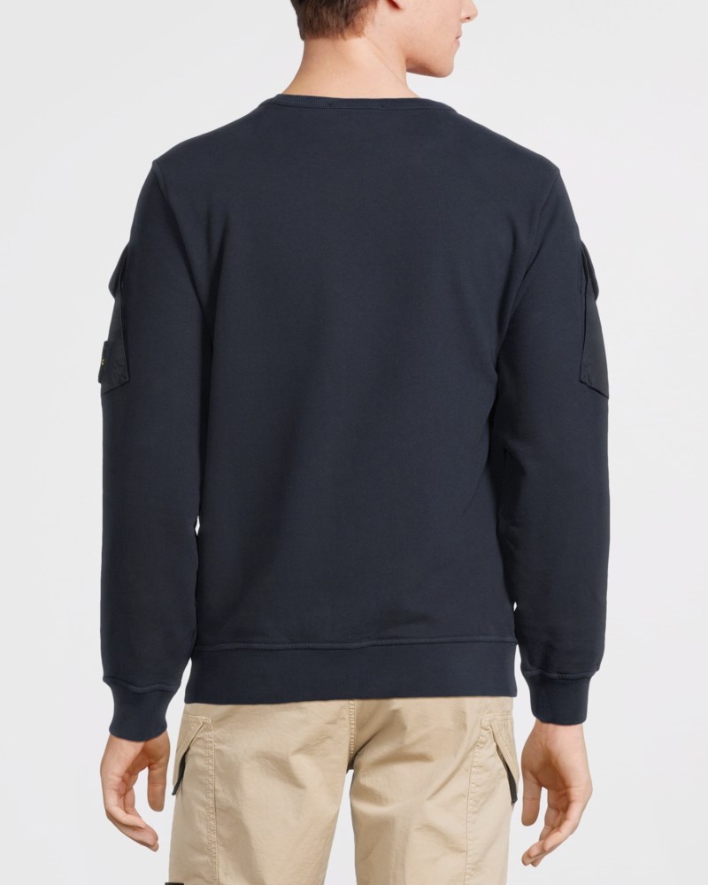 Sweatshirt brushed cotton fleece navy blue 4
