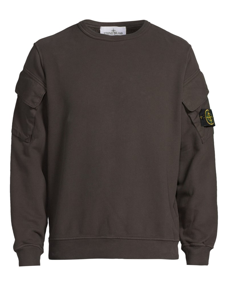 Sweatshirt brushed cotton fleece navy blue 1