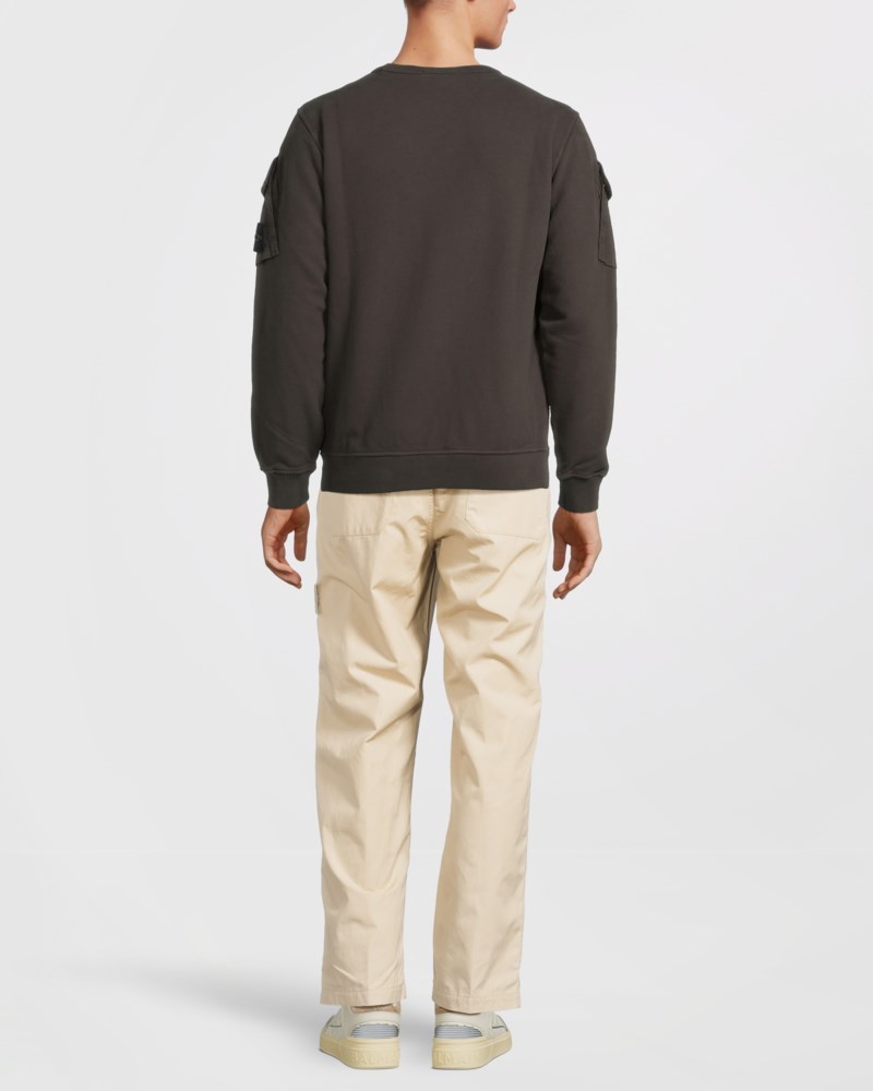 Sweatshirt brushed cotton fleece navy blue 4