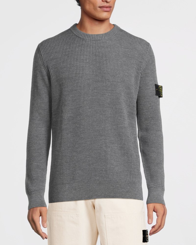 Stickad tröja rib dark gray 2