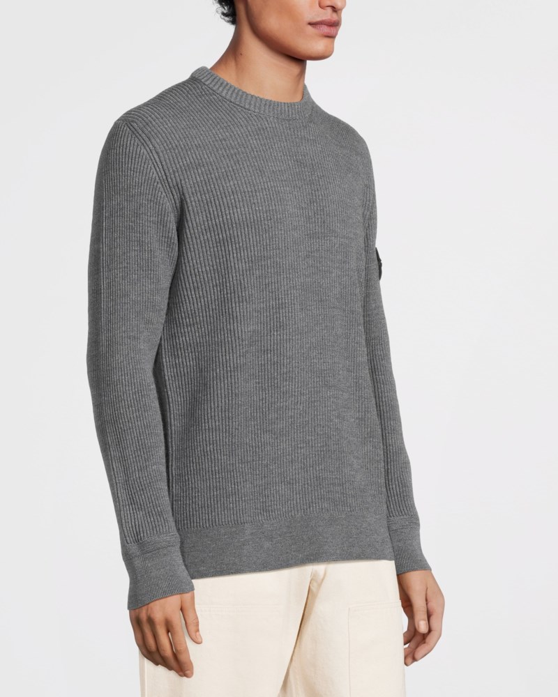 Stickad tröja rib dark gray 3