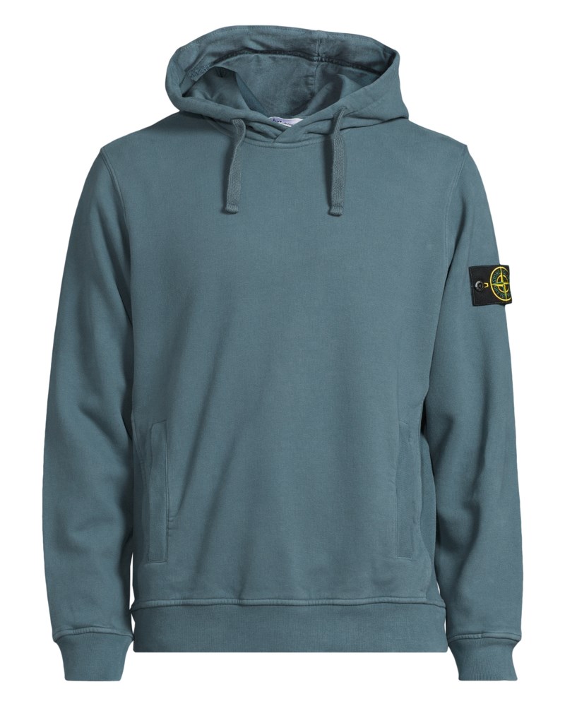 Hoodie brushed fleece dark green 1