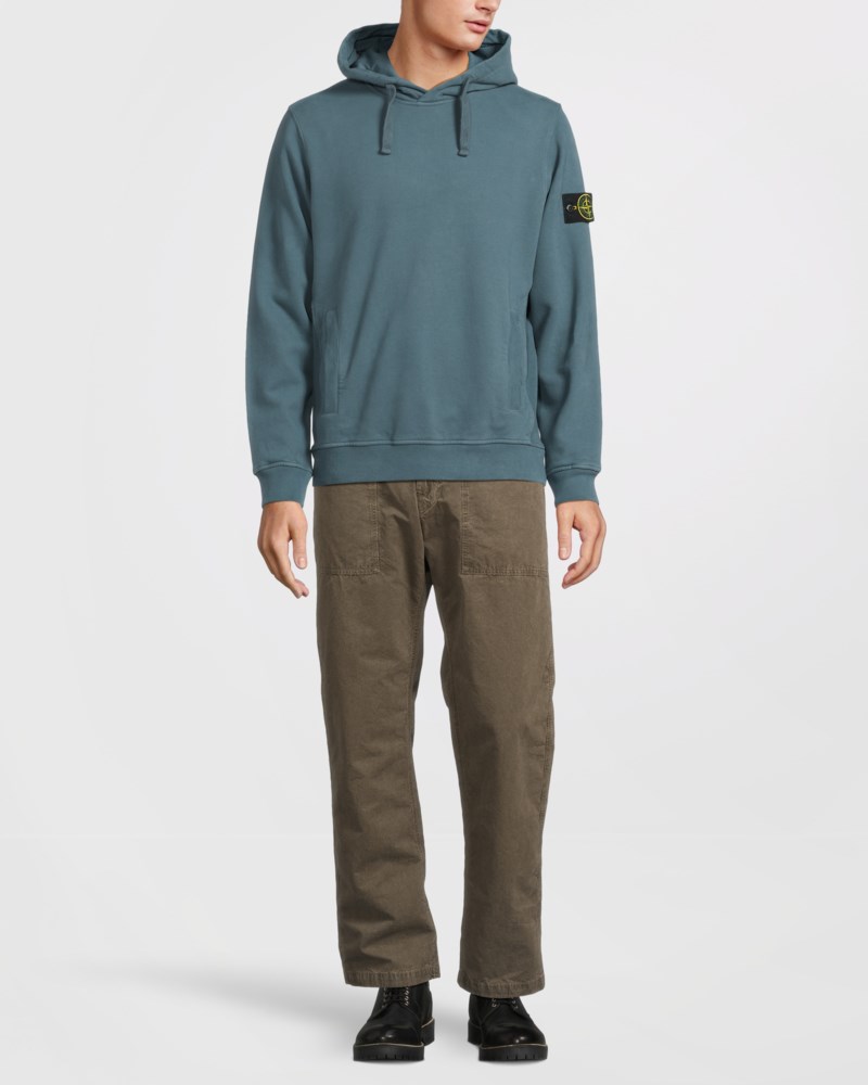 Hoodie brushed fleece dark green 2