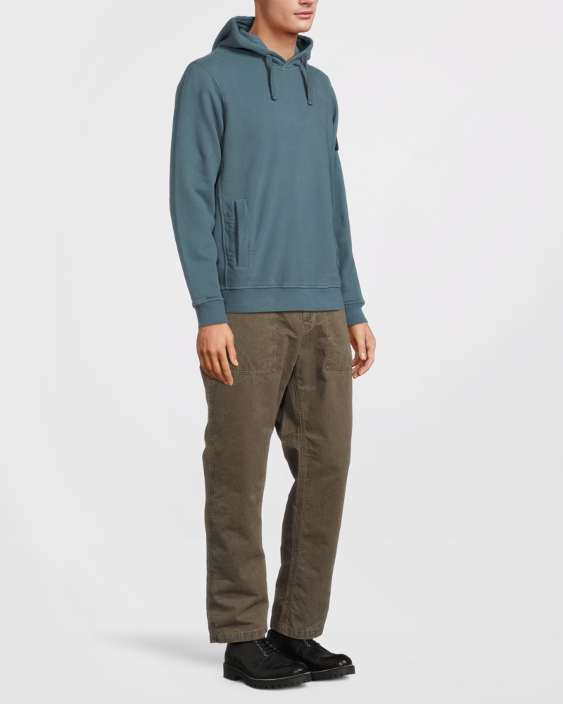 Hoodie brushed fleece dark green 3