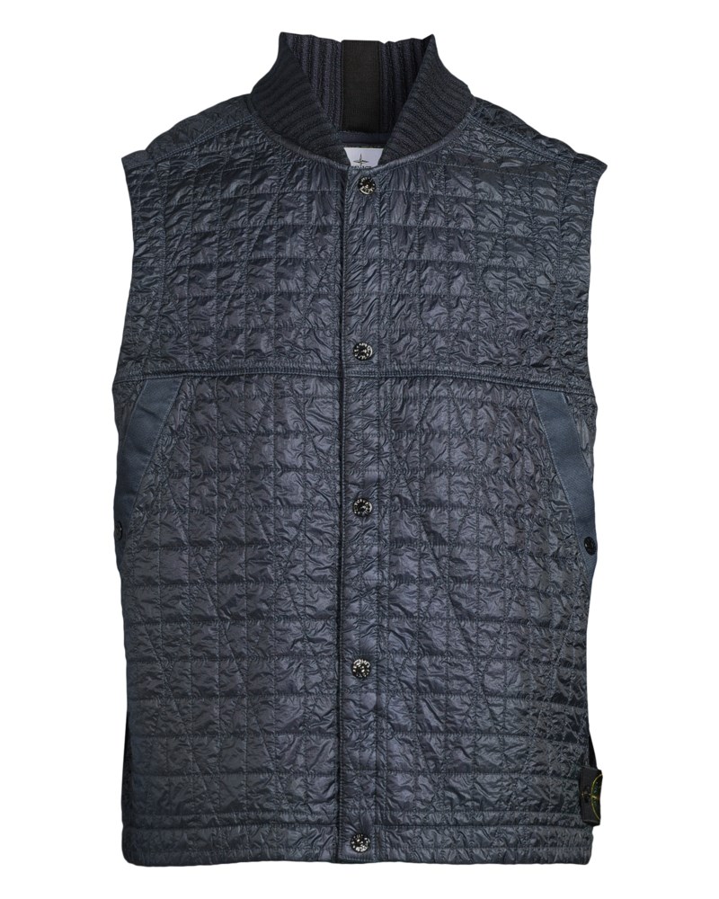 Väst crinkle reps quilted dark blue 1