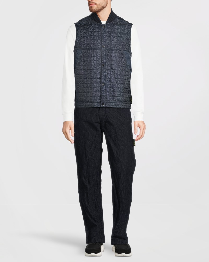 Väst crinkle reps quilted dark blue 2