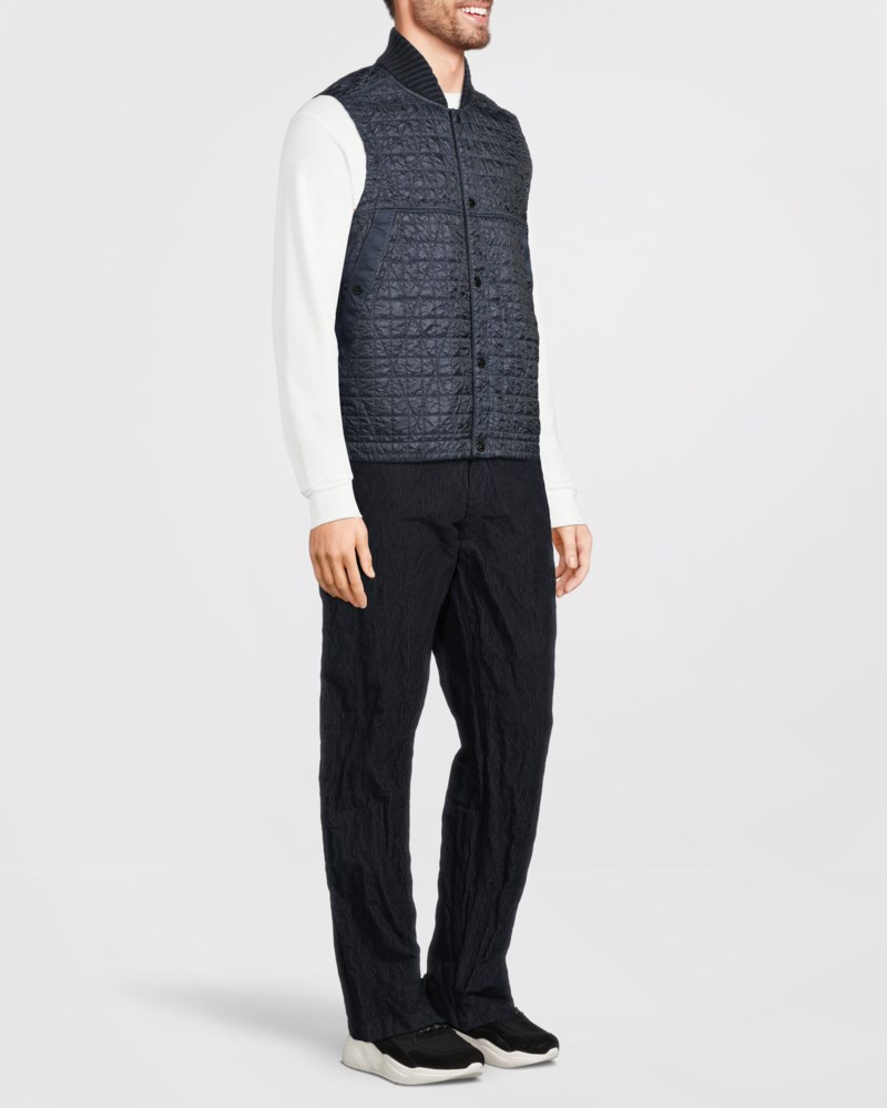Väst crinkle reps quilted dark blue 3