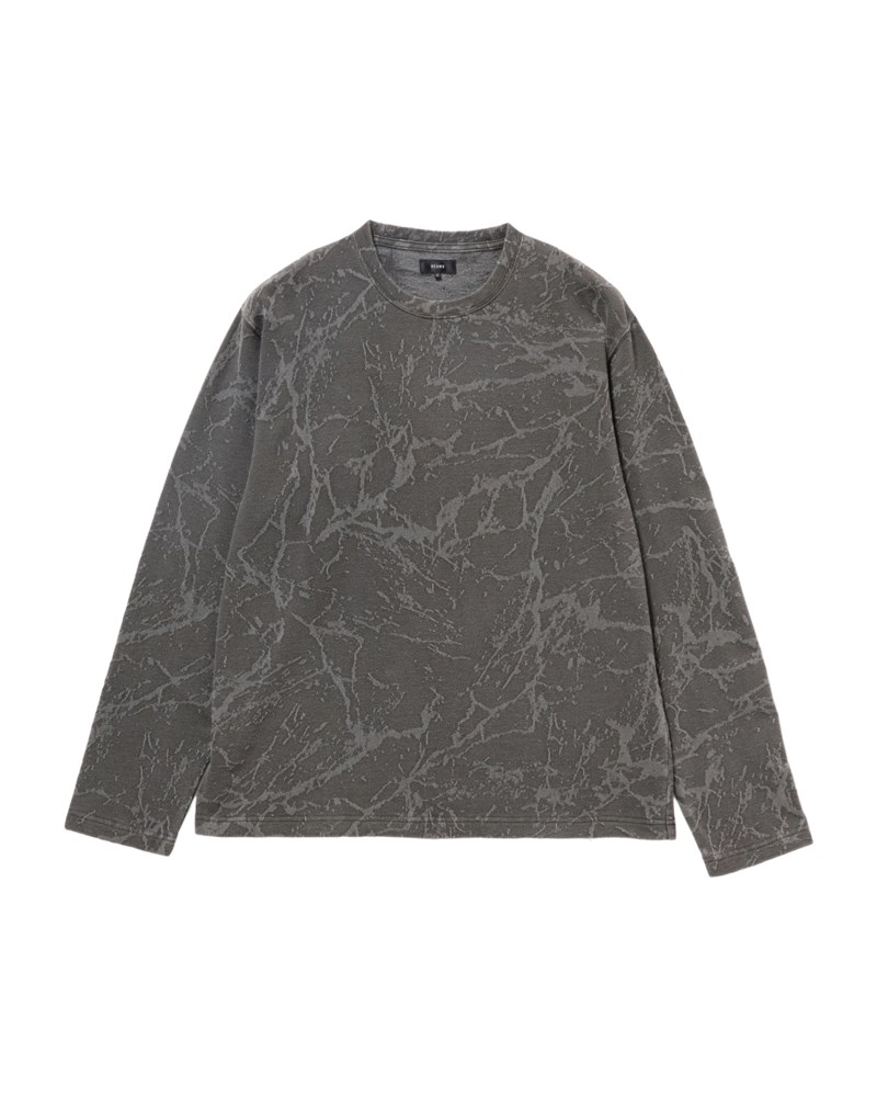 T-shirt splash jacquard long sleeve soft black 1