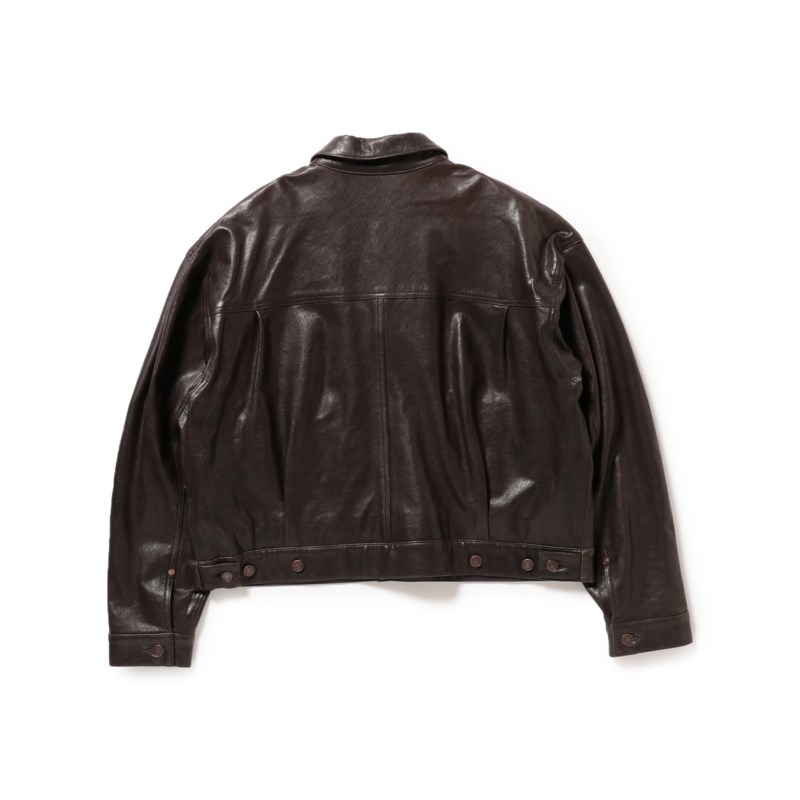 Skinnjacka short d.brown 2