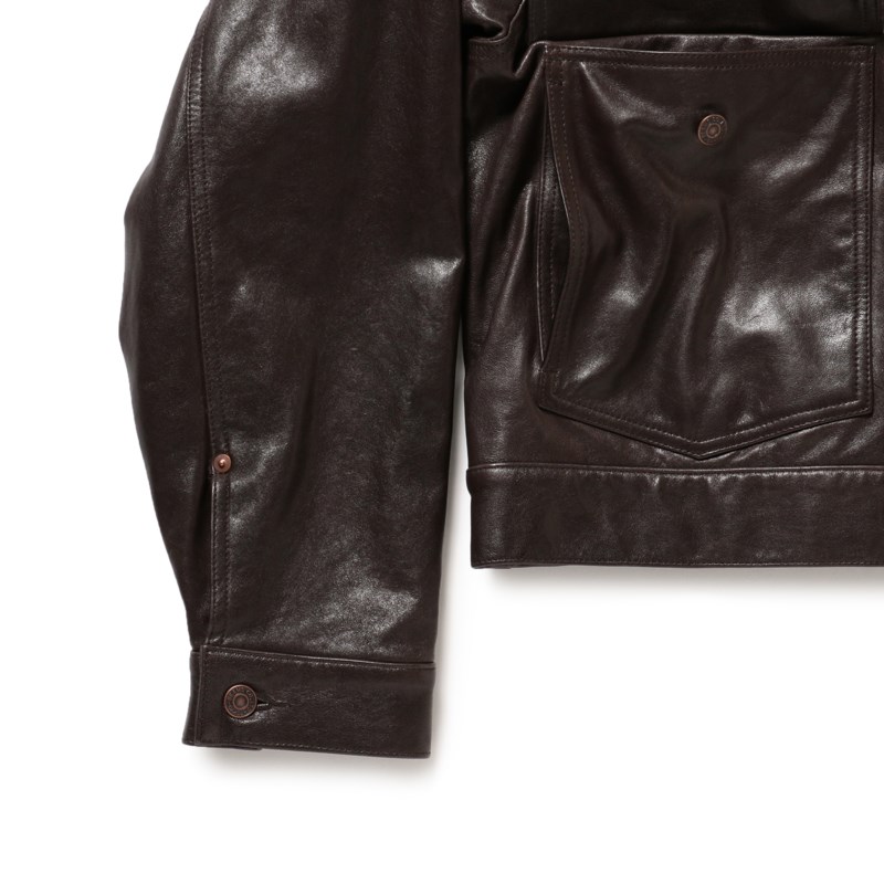 Skinnjacka short d.brown 6