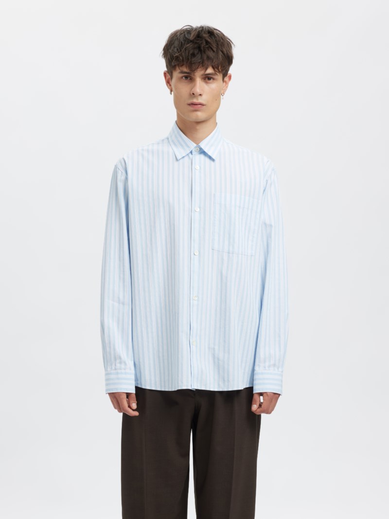 Skjorta anraslund dobby cashmere blue 3