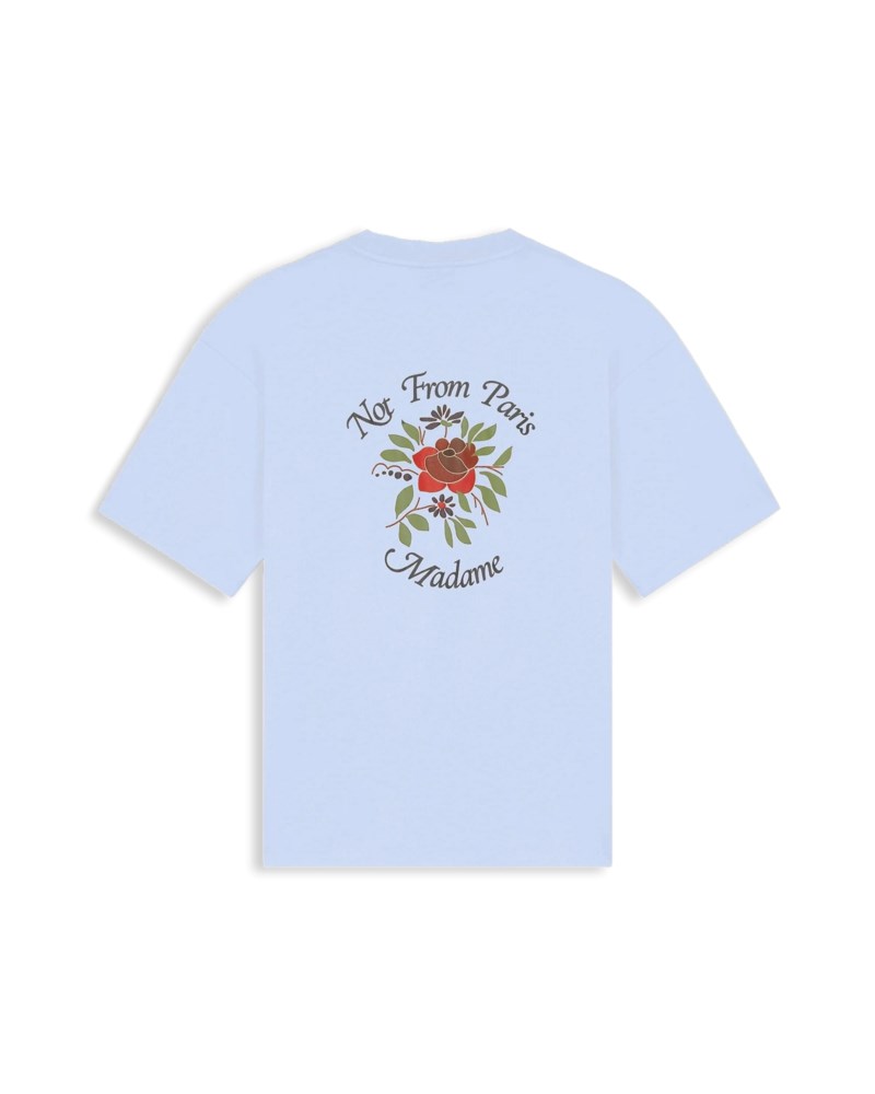 T-shirt slogan rose light blue 2