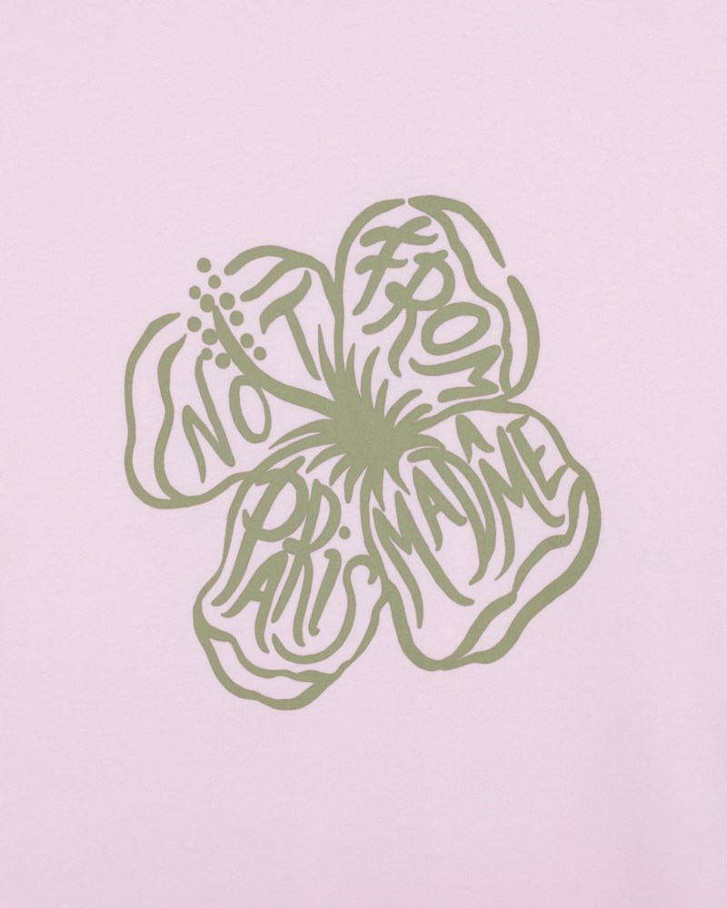 T-shirt slogan hibiscus light pink 2