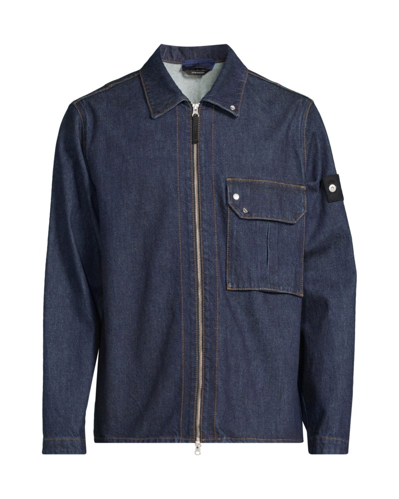 Overshirt denim raw zip