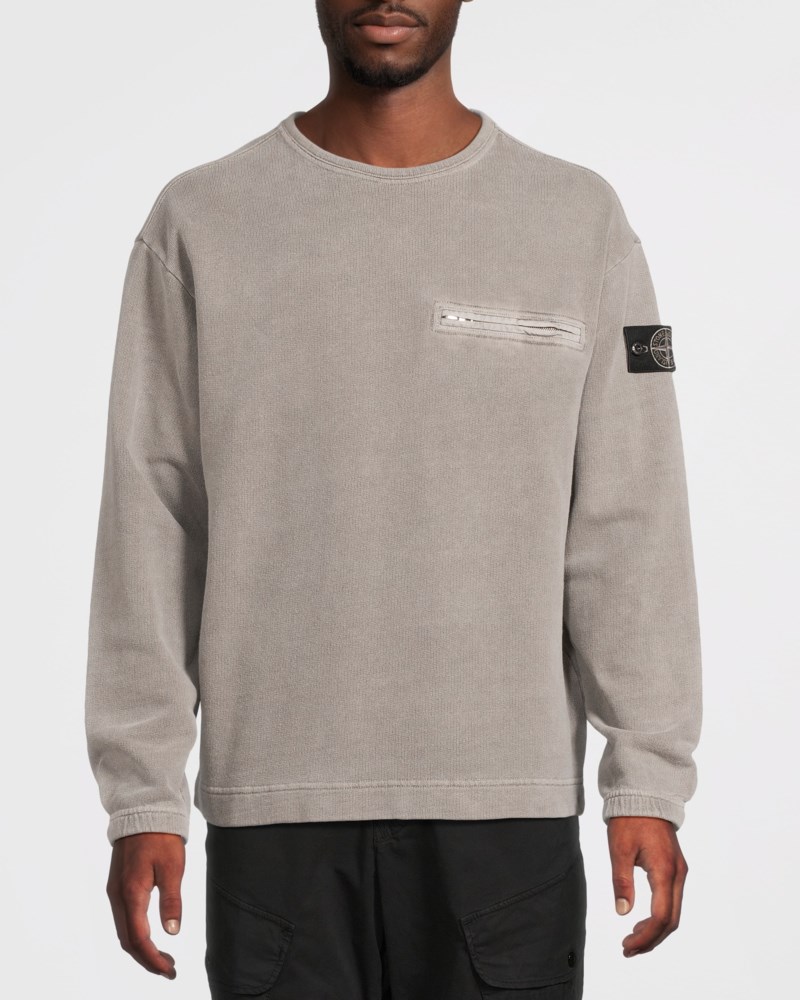 Stone Island Sweatshirt 6100028 mineral dyed cotton fleece herr – bild 2