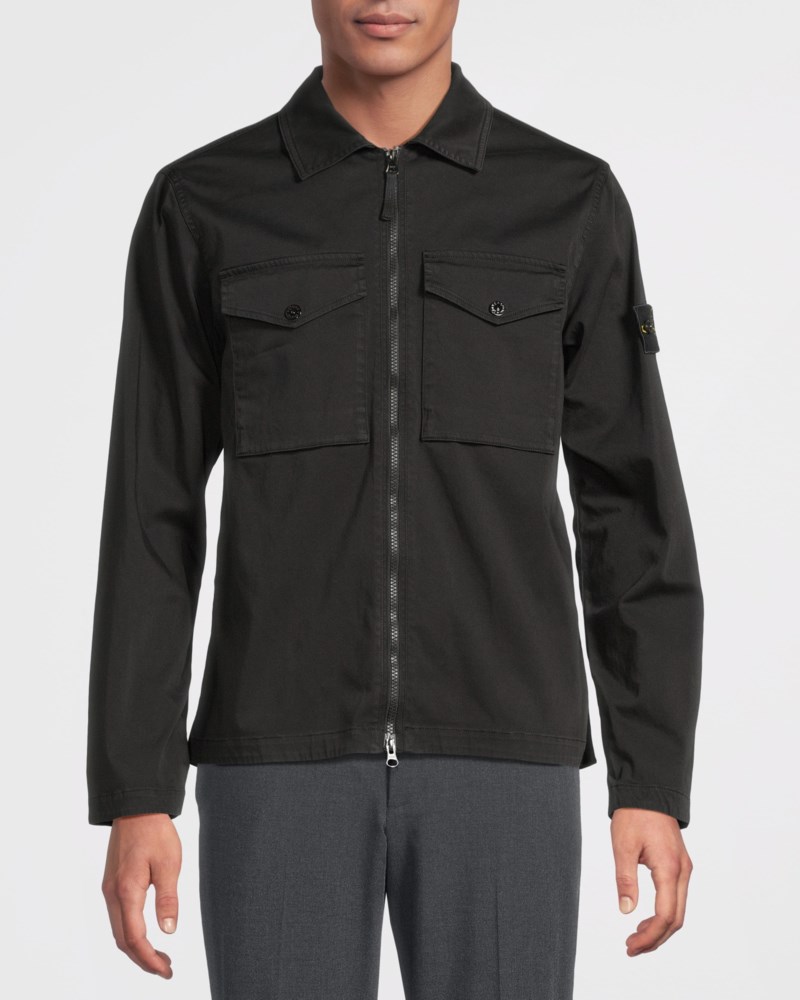 Stone Island Overshirt stretch cotton satin 1200010 overshirts herr – bild 2