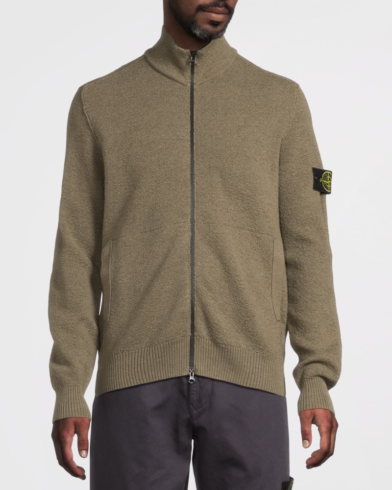 Stone Island Stickad tröja loose-fit zip-up with pockets herr – bild 2